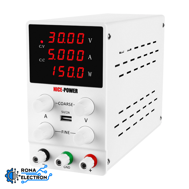 منبع تغذیه دیجیتال 0 تا 30 ولت 5 آمپر NICE-POWER مدل SPS305