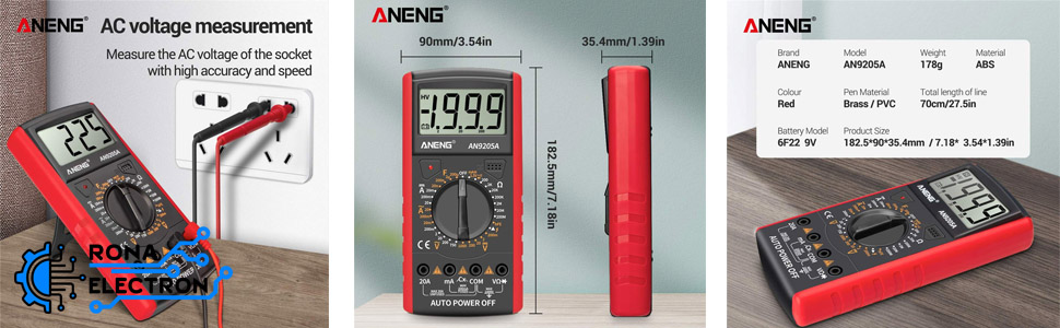 مولتی متر دیجیتالی ANENG AN9205A