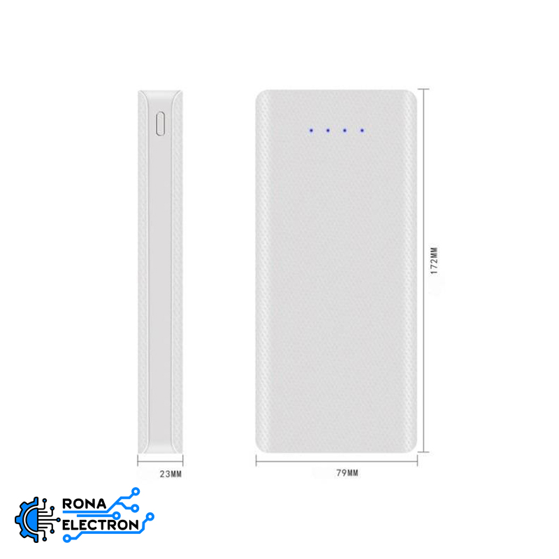 کیس پاوربانک 20000mAh دو خروجی USB دارای نمایشگر دیجیتال مدل W8