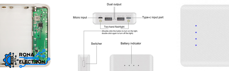 کیس پاوربانک 20000mAh دو خروجی USB دارای نمایشگر دیجیتال مدل W8