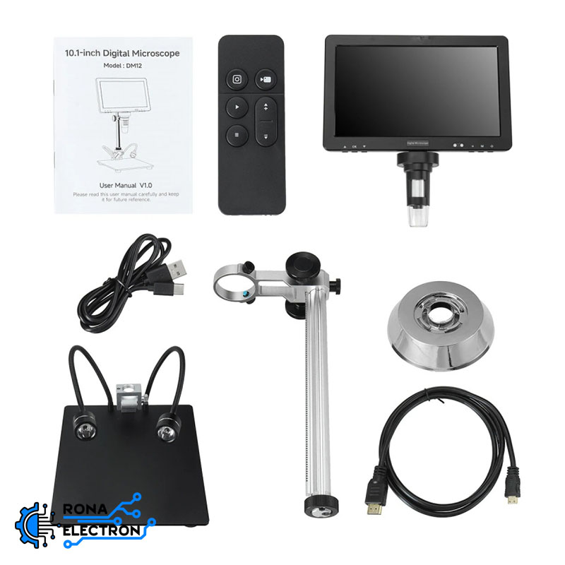 میکروسکوپ دیجیتال مدل DM12 با نمایشگر 10.1 اینچ و بزرگنمایی 2000X